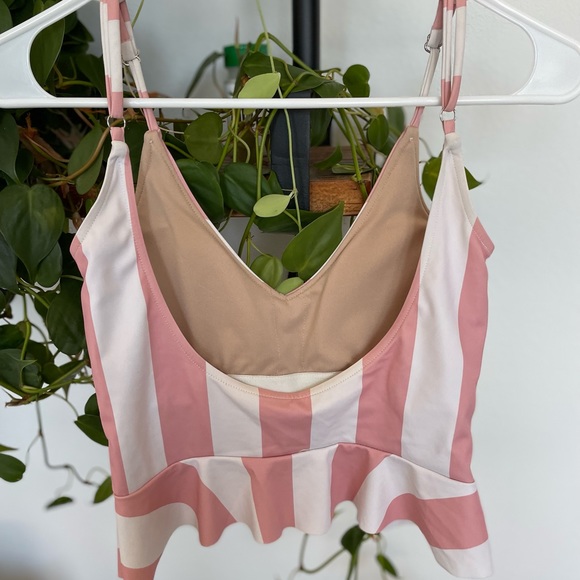Kortni Jeane Sweet Stripe Scoop Back Top XS - Picture 3 of 6